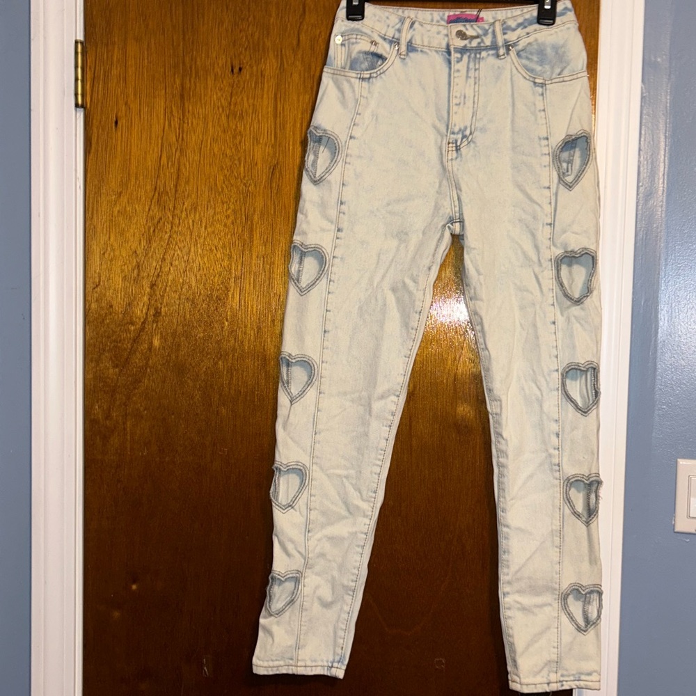 Edikted, light wash, heart cut out on legs